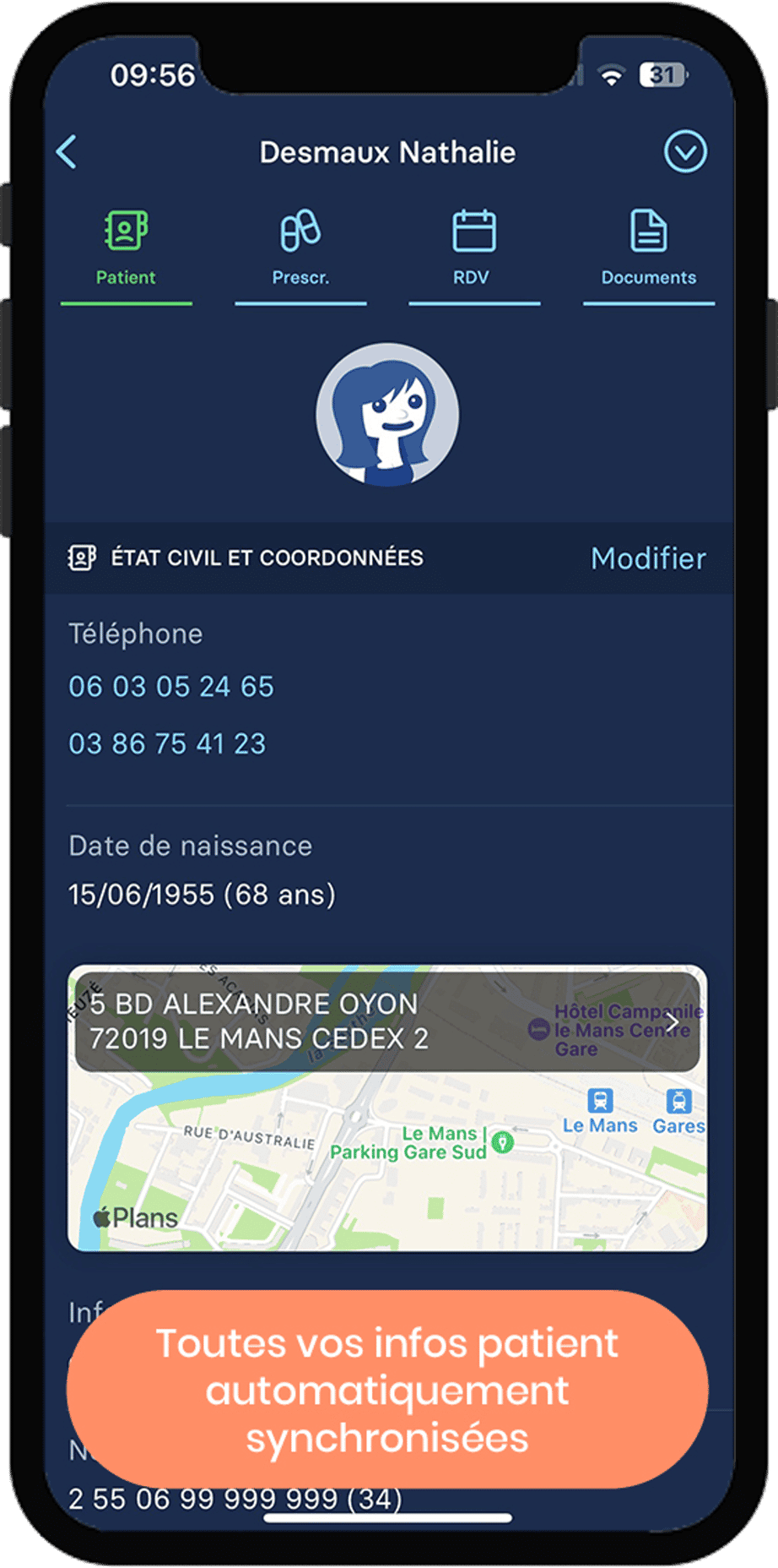 Topaze Mockup Smartphone Données Patient Topaze Mockup Smartphone Données Patient